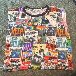Alice + Olivia Multicolor Beatles Collage Short Sleeve Tee